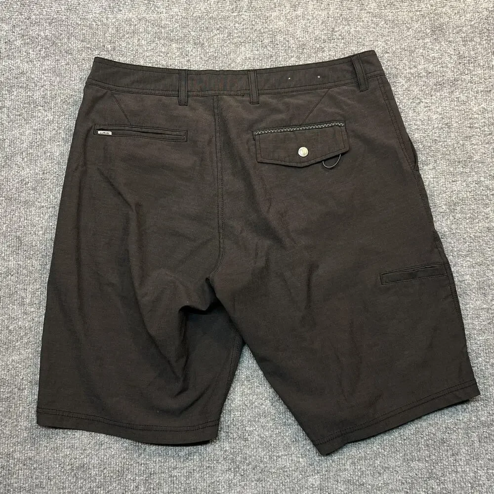 Linksoul Shorts Mens 34 Gray Chino Microfiber Stretch 10 Inch Inseam Golf